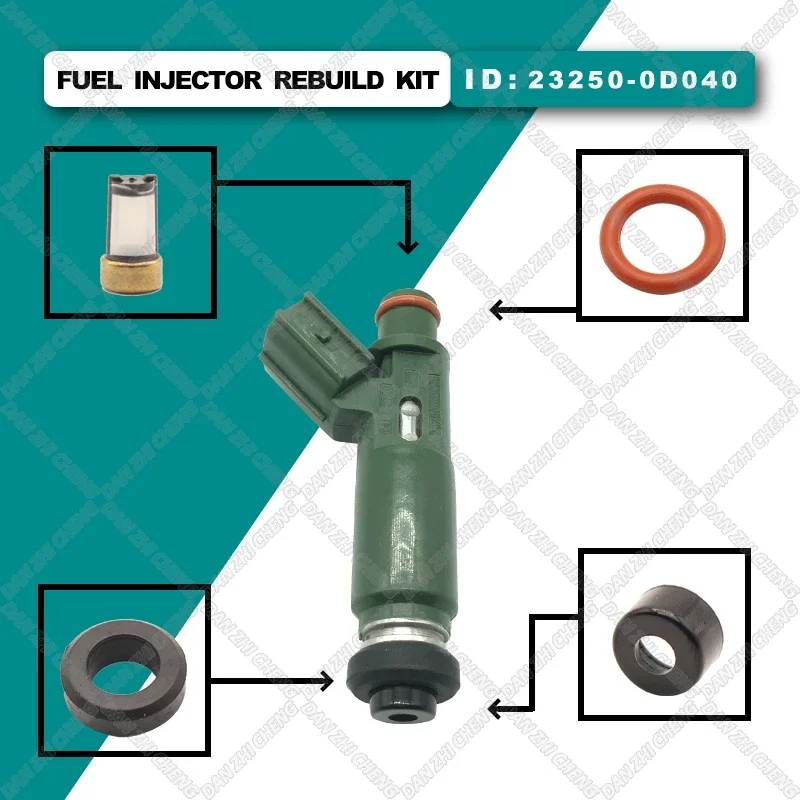 

Fuel Injector Service Repair Kit Filters Orings Seals Grommets for FJ415 For Toyota Corolla Celica Matrix 1.8L 23250-0D040