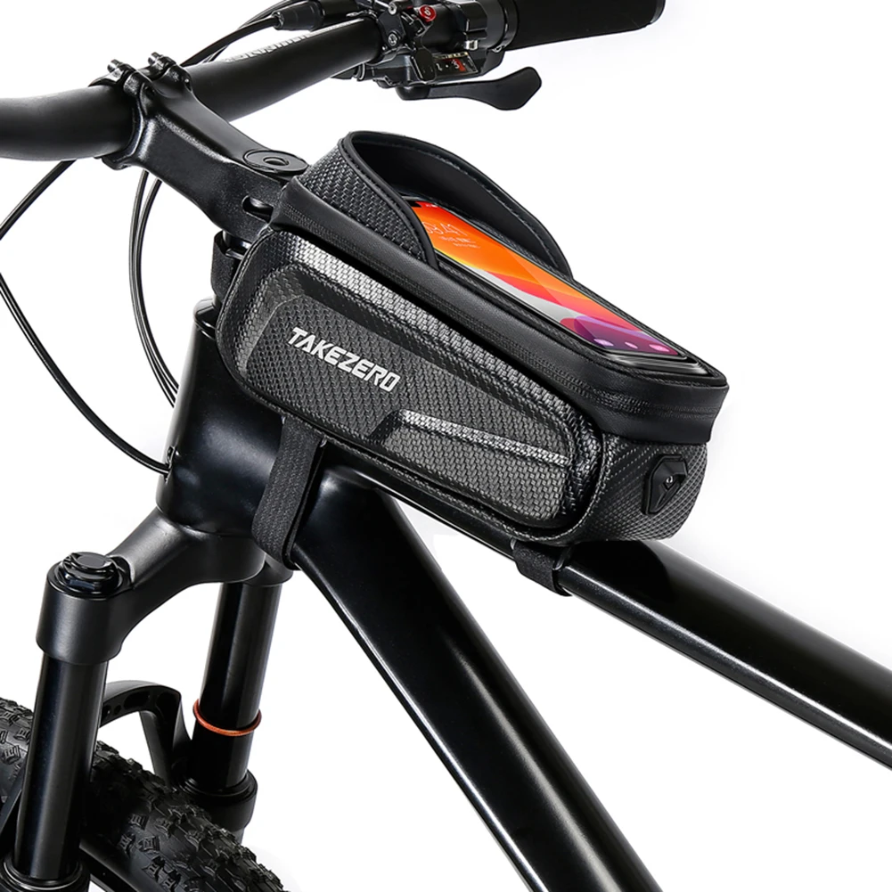 

Hard Shell Bicycle Phone Holder Case Double Zipper Rainproof Touch Screen Cycling Bag High-Capacity for Outdoor Riding Equipment