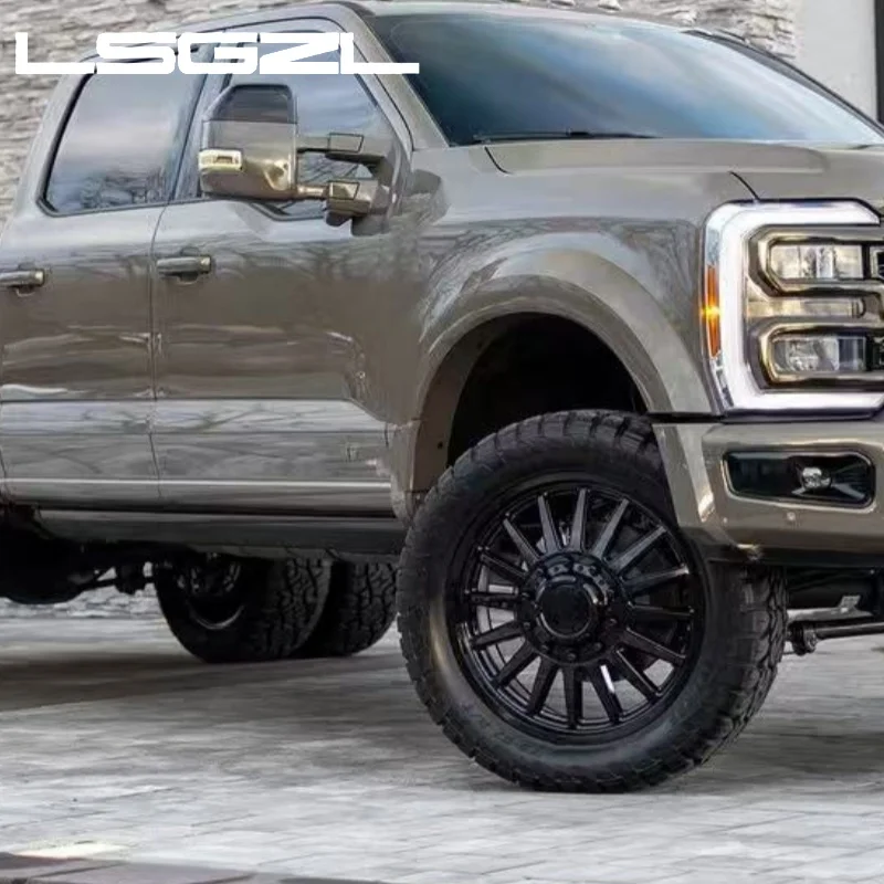 LSGZL Custom Dually Wheels 22 24 26 Inch Black 10x225 8x180 8x170 8x6.5 6x5.5 6x139.7 Forged Offroad Truck Wheels for Truck ram