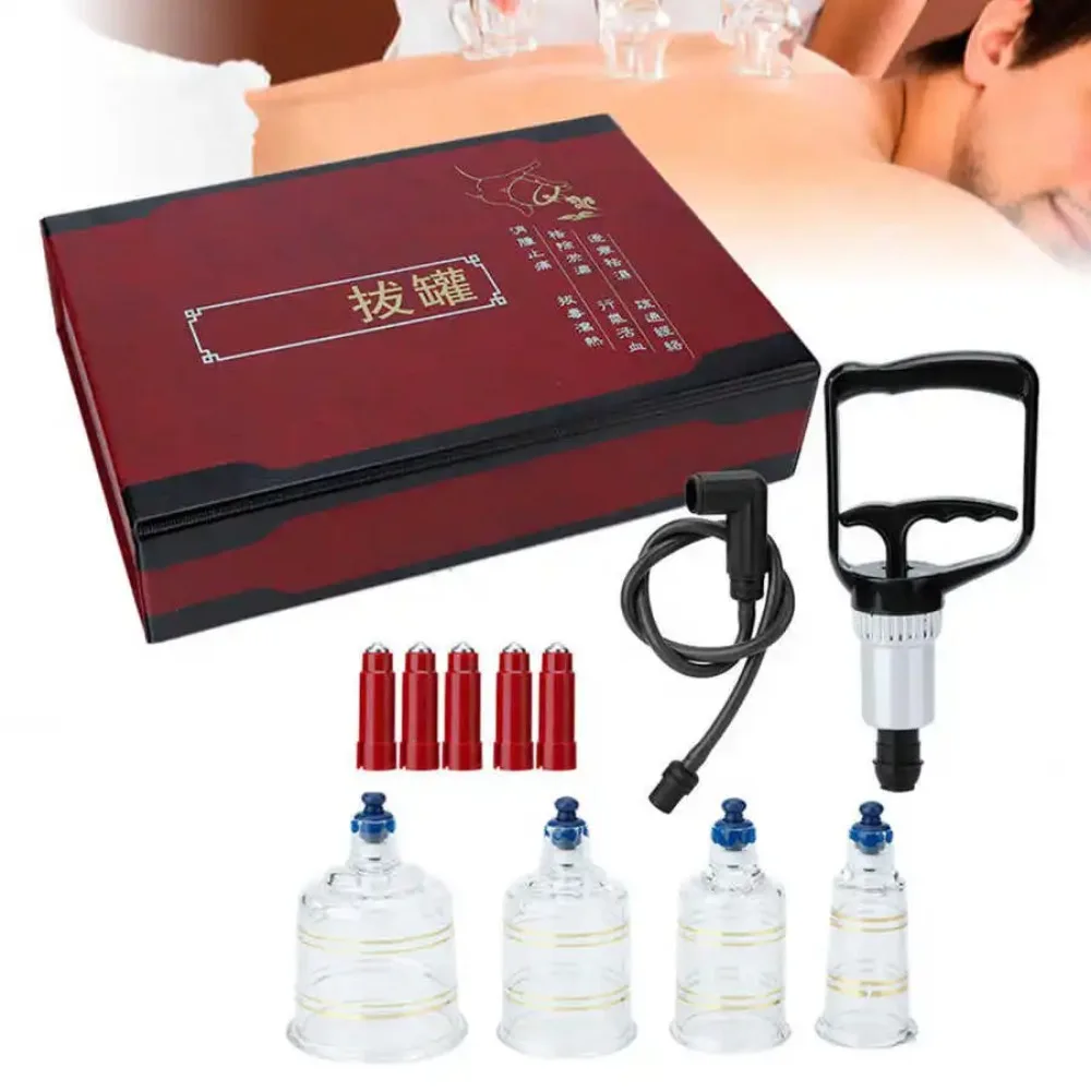 19Pcs Vacuum Cupping Set Drop-proof Rubber Dispelling Dampness Suction Cups Relieving Pain Fat Burner Slimming Body Massager