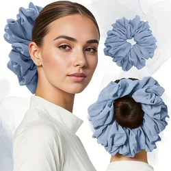Big Size Chiffon Scrunchies For Muslim Women Custom Elastic Volumizing Oversized Neat stitching Malaysian Bunch Hair Tie