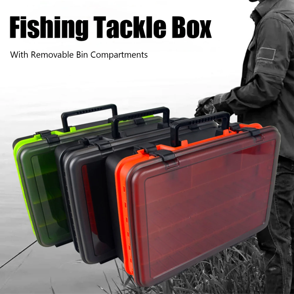 

Fishing Tackle Box Multiple Compartments Double Layer Hardware Portable Box Storage Case Lure Kits Boxes for Outdoor Fishing