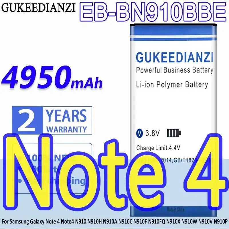

Аккумулятор для мобильного телефона EB-BN910BBE 4950 мАч для Samsung Galaxy Note 4 N910 N910H N910A N910C N910F N910FQ N910X N910W N910V N910P