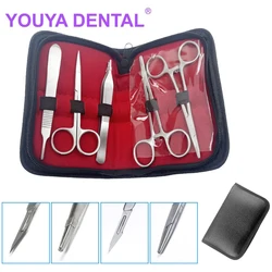 Inoxidável Dental Surgical Tissue Tweezer Set, Tesoura cirúrgica, Cirurgia Oral, Extração Forcep, Hemostato, Ferramentas de dentista, 5pcs por conjunto