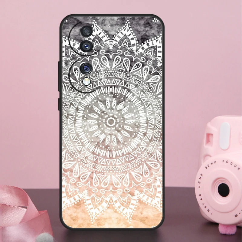 Elegant Mandala Floral Design Case For Honor X8b X9b X6a X7a X8a X9a X6 X7 X8 X9 50 70 90 Magic 5 Lite Magic 6 Pro Cover