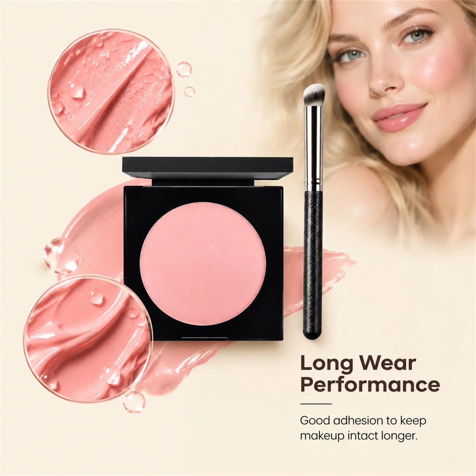 Peachy Pink Hydrating Foundation Cream Set, Skin-adhering, Even Tone, Complexion Correction, Long-lasting Wear, Lightweight
