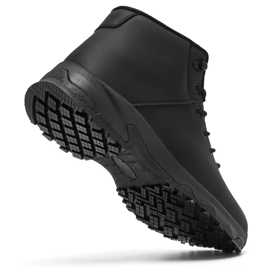 Non Slip Work Boots for Men Slip Resistant Shoes Waterproof Food Service Chef Kitchen Restaurant Working Boots Casual Leather An