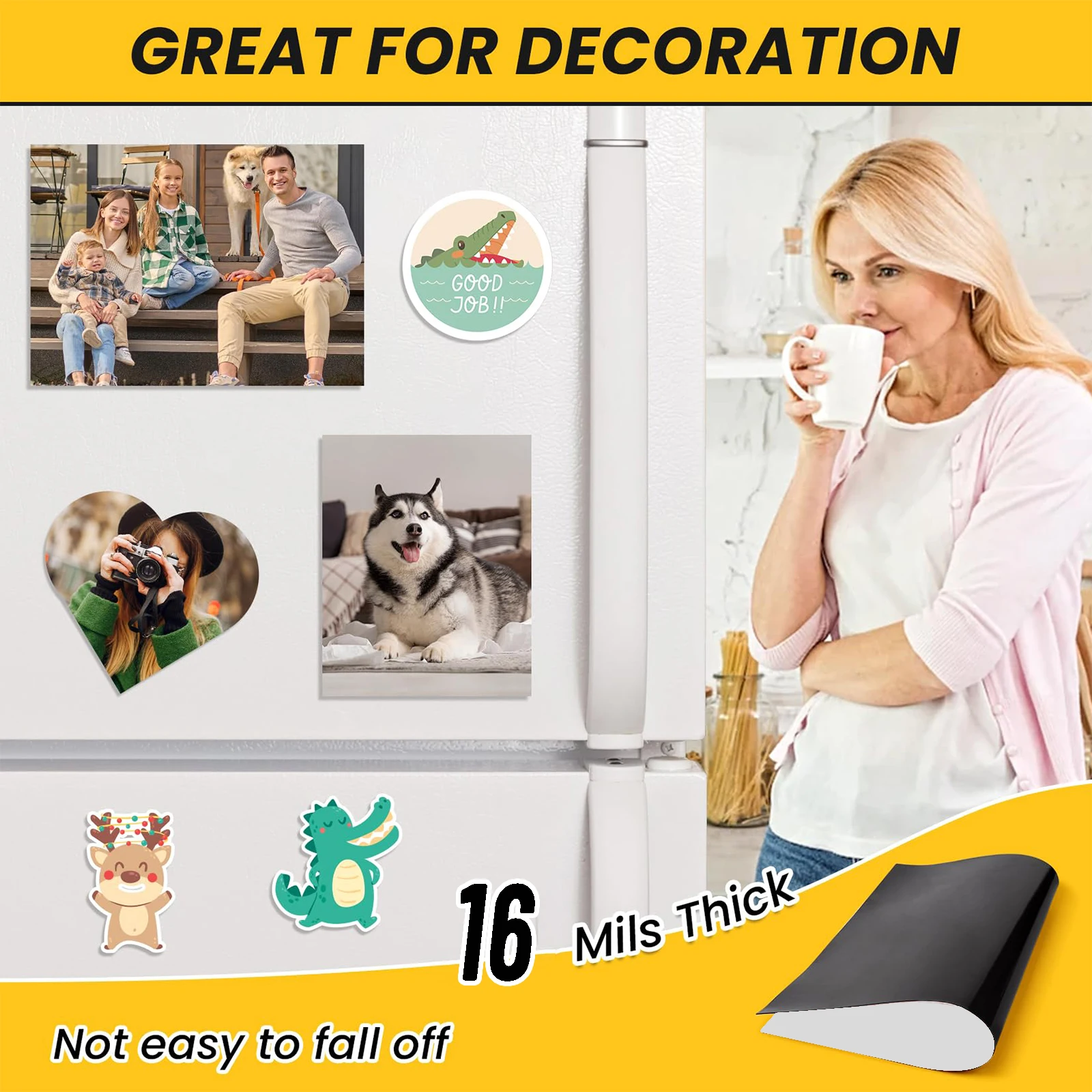 Láminas adhesivas magnéticas 4R, 4x6, 10 piezas, alfombrillas magnéticas cortables para fotos, lámina magnética flexible para manualidades, fotos, decoraciones de aulas