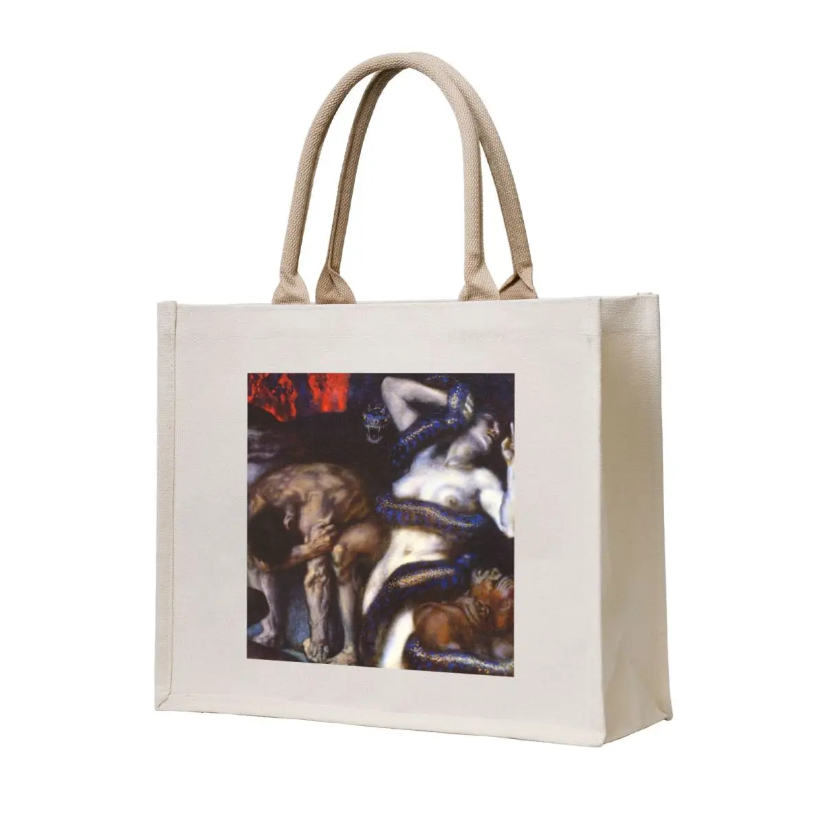 

Inferno - Franz von Stuck Tote Bag shopping bag logo shopping bag Women bags large size bags