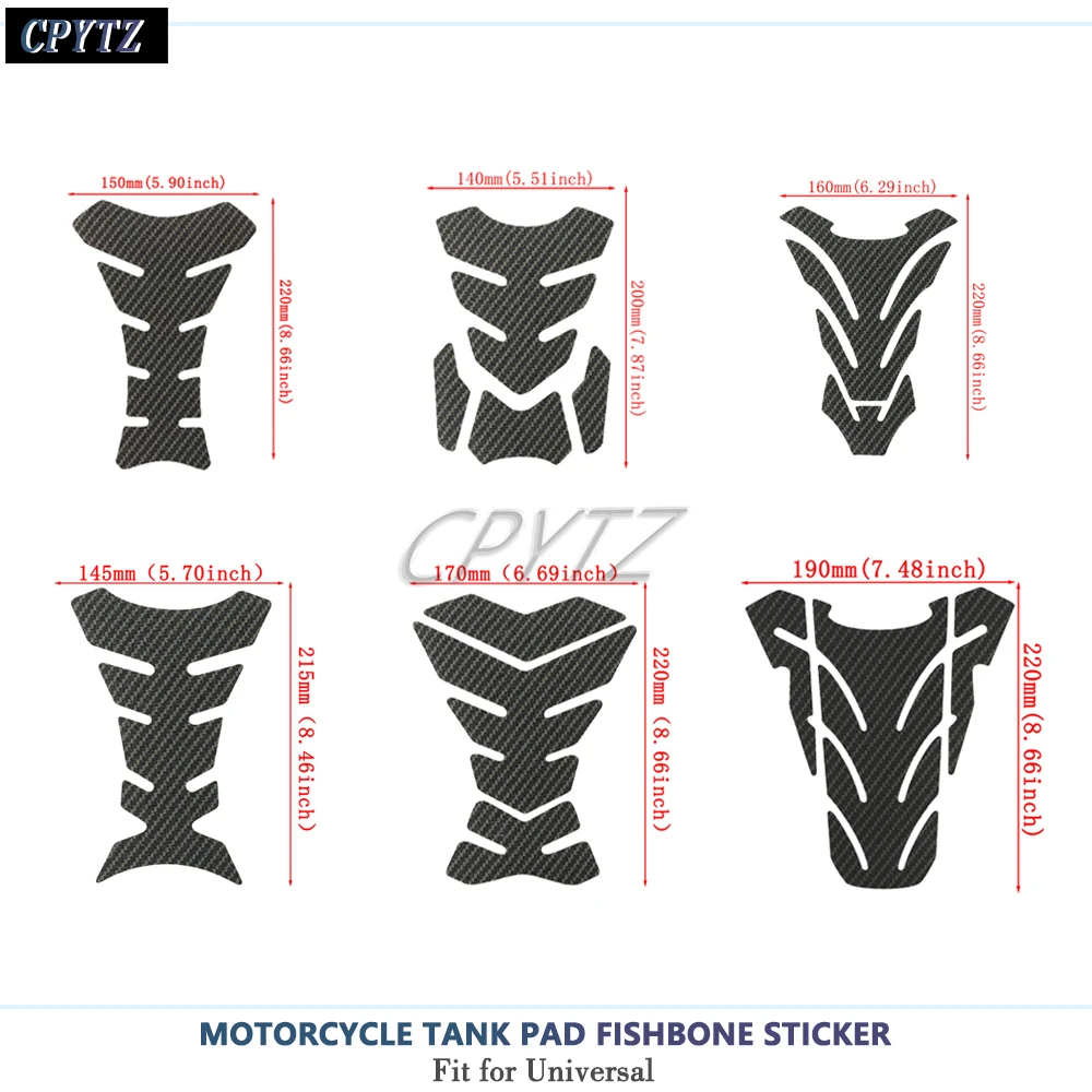 

Carbon Fiber Frosted-Look Fishbone Sticker Decoration Decal Tank Pad Protector Universal Fit for Yamaha suzuki kawasaki honda
