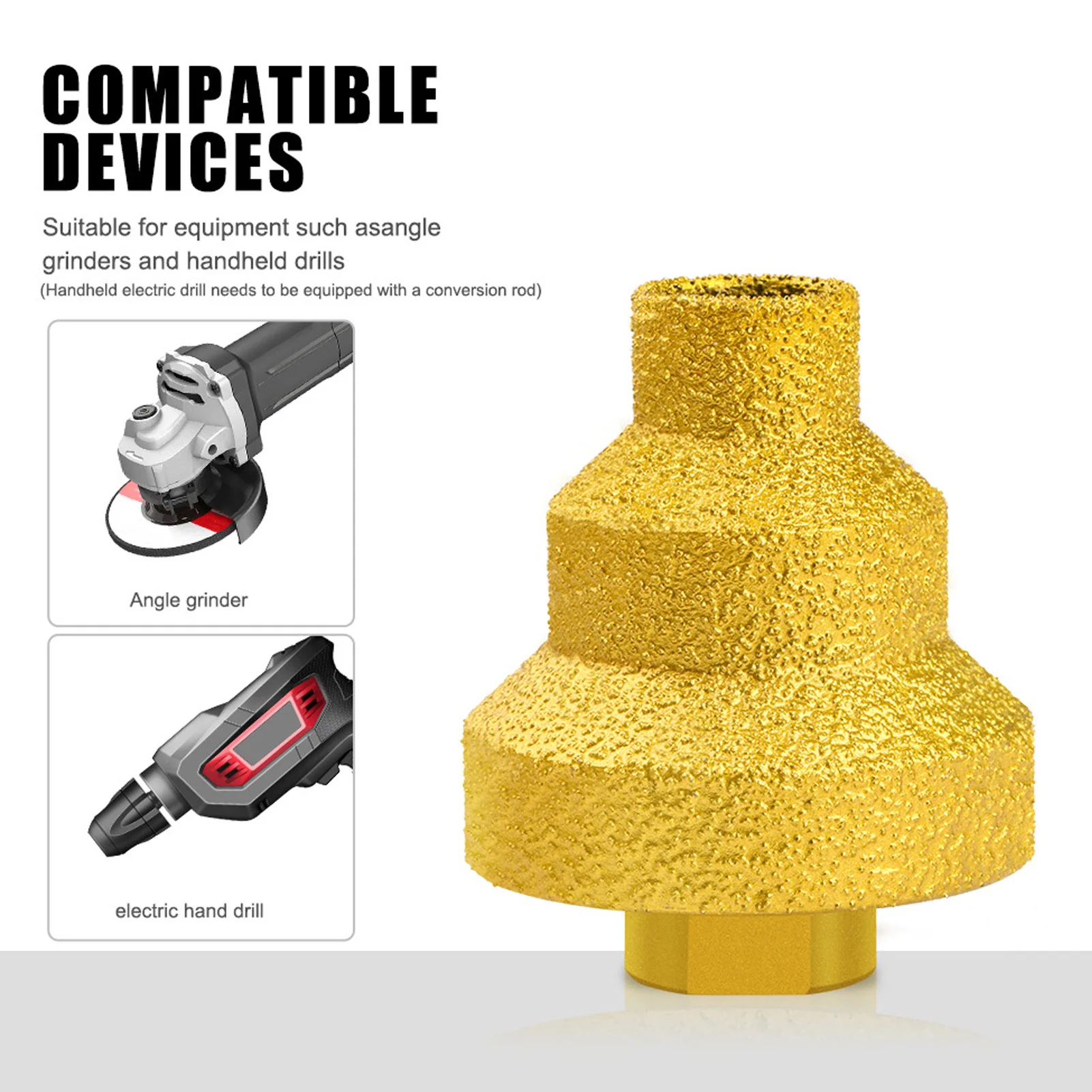 Brazed Reamer High Efficiency Wear Resisting Chamfering Drill Bit 20mm 35mm 50mm Wet and Dry Use for Granite Quartzite