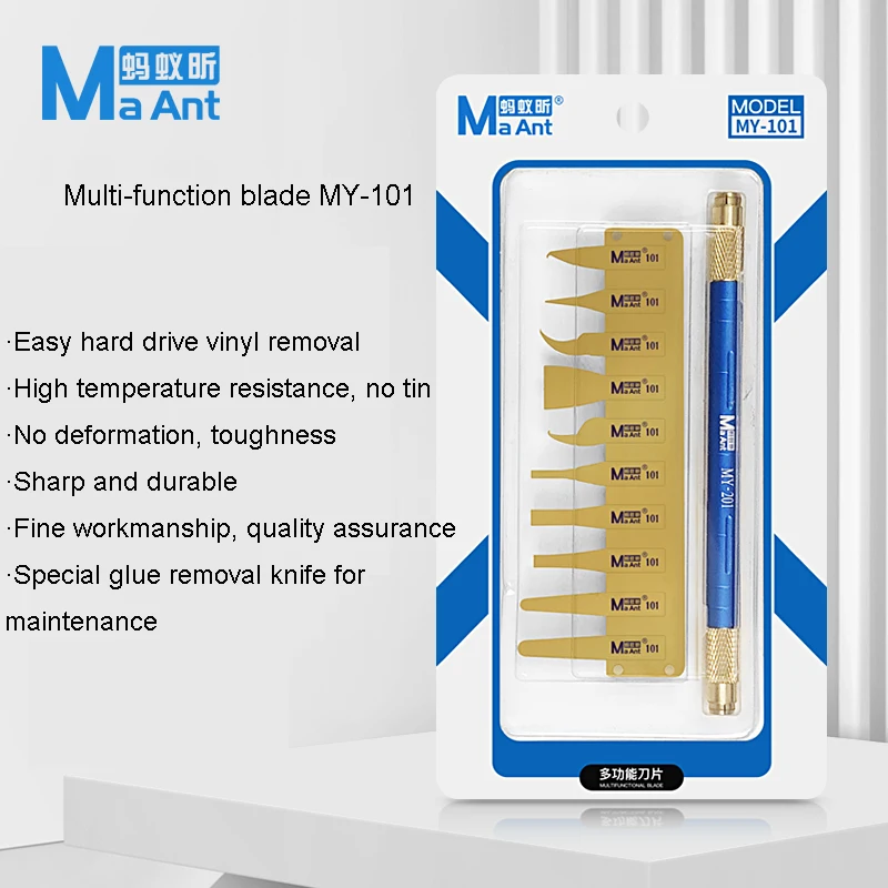 

MaAnt MY-101 ручное полированное лезвие, Грабер, нож для выскабливания, ультратонкое лезвие для удаления микросхем BGA IC, набор лезвий для ремонта материнской платы телефона, процессора
