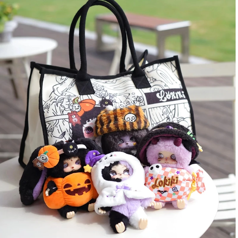 Lokiki Trick Or Treat Series Vinyl Gezicht Pluche Hangers Blind Box Halloween Limited Edition Poppen Speelgoed Decoratie Verrassingscadeau