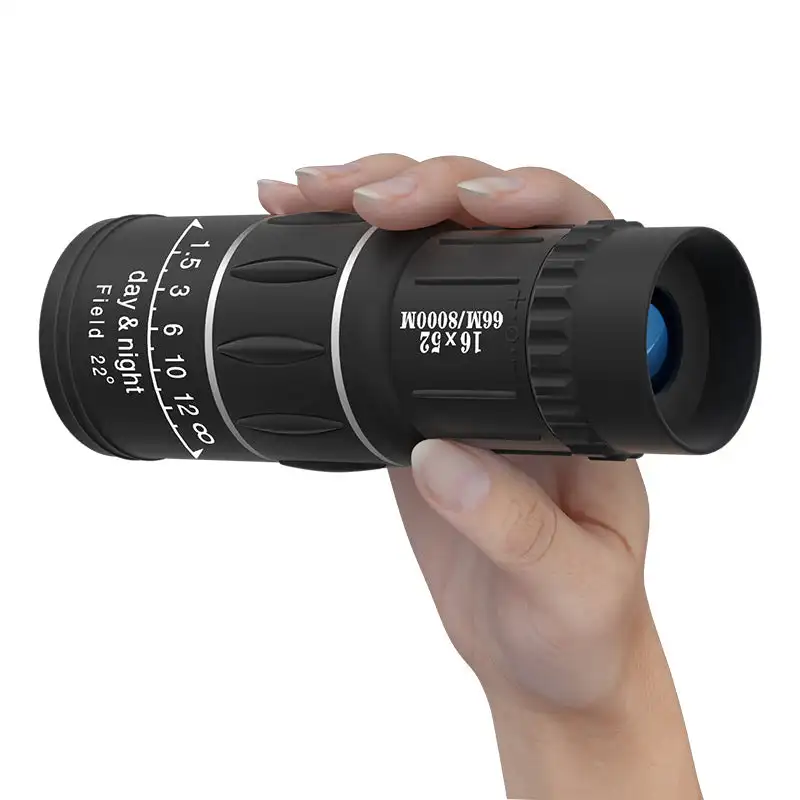 Telescopio Monocular de Largo Alcance 16x52, Alta Potencia, Zoom Óptico de Doble Enfoque, Alta Magnificación, Telescopio Nocturno