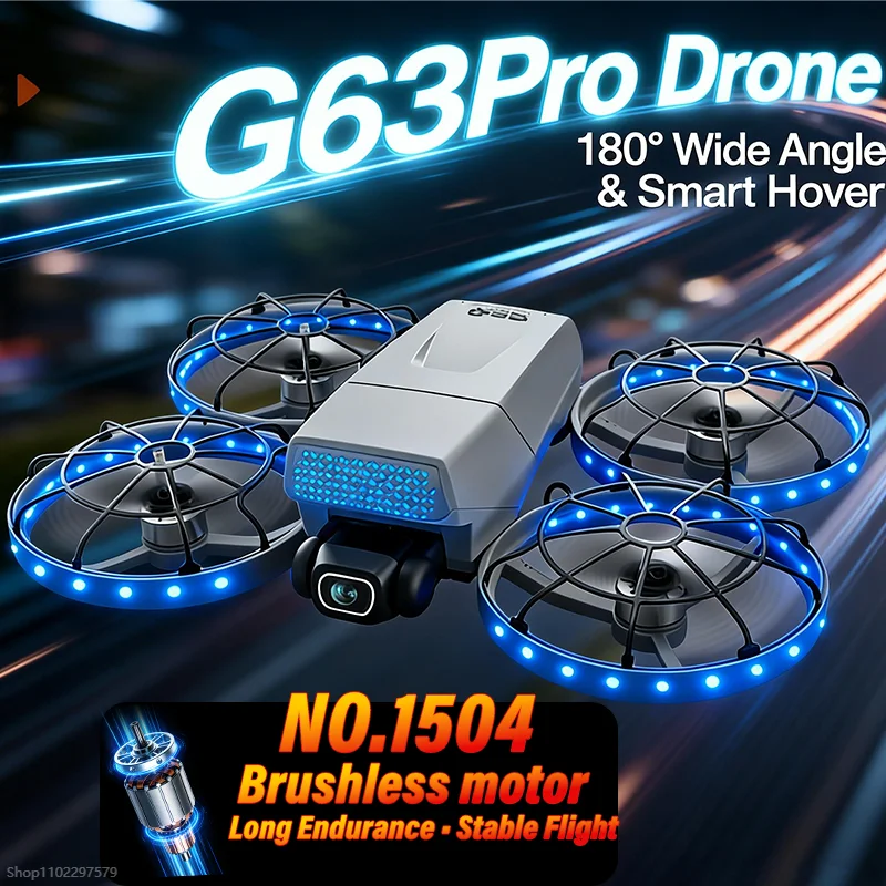 

Мини-дрон G63 с камерой 8K HD, GPS, оптическим позиционированием, FPV, для детей и взрослых, подарок, бесщеточный БПЛА, радиоуправляемая игрушка, новинка 2026 года