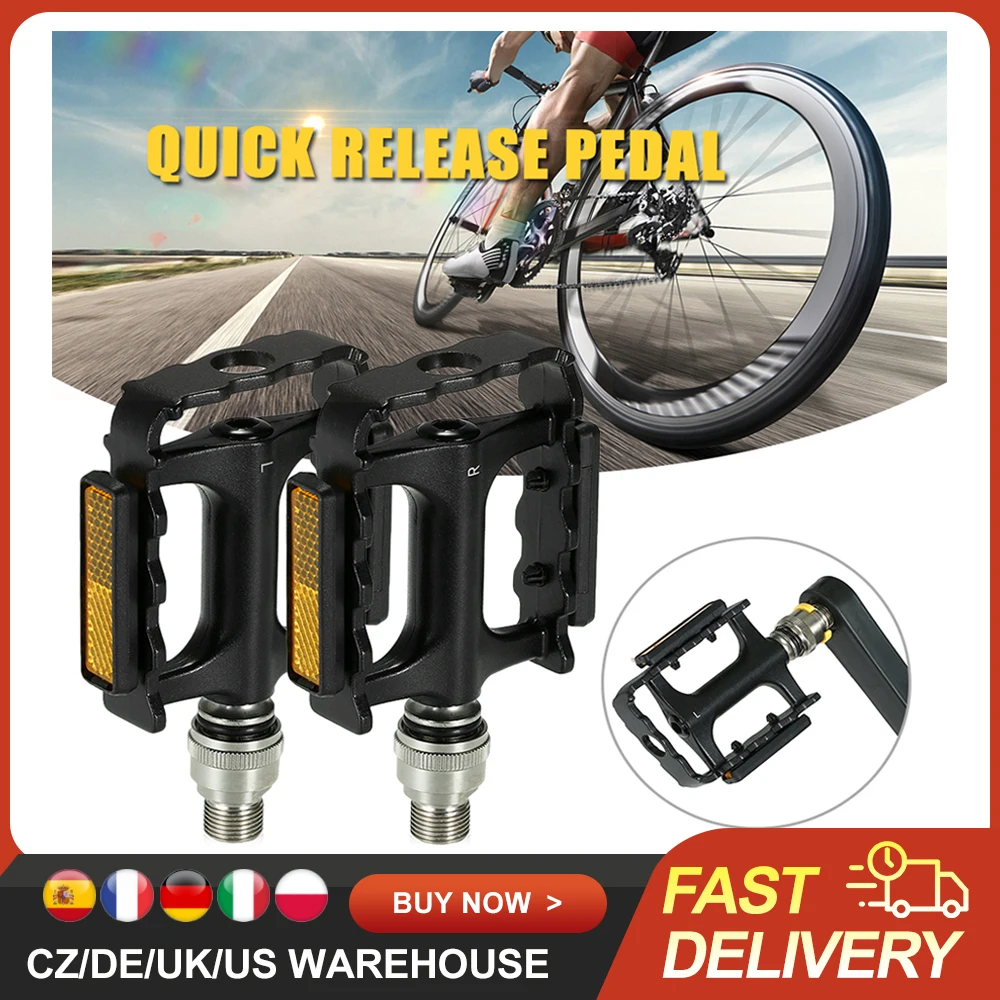 Bike Quick Release Pedals MTB Bike Bicycle Cycle Platform Pedal with Pedal Extender Adapter