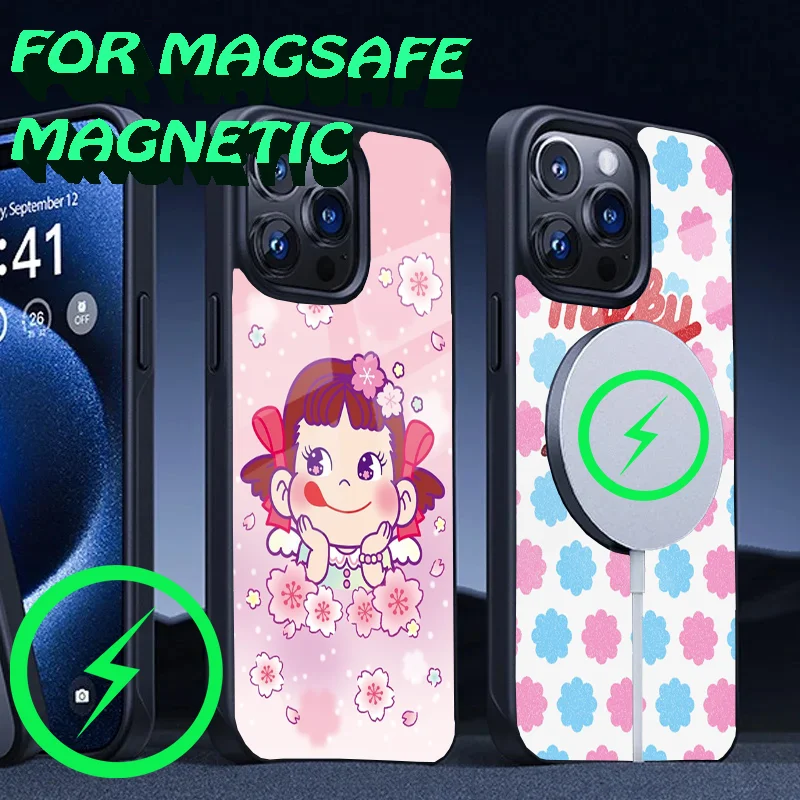 Fujiya Milky Peko-Chan Phone Case For iPhone 16,15,14,13,12,11,Plus,Pro,Max Mini Magsafe Magnetic Wireless Charging