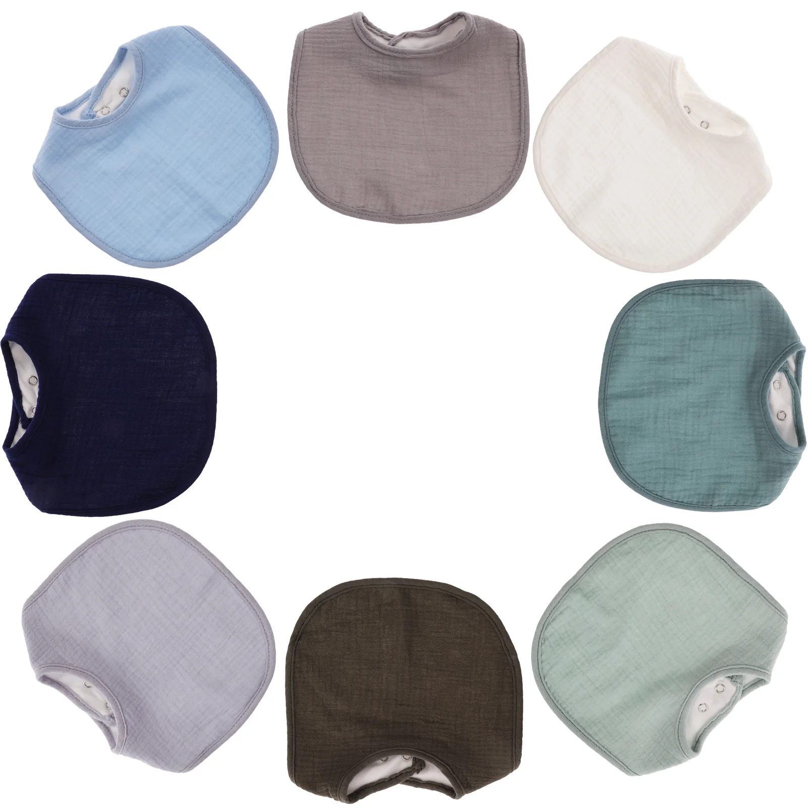 8Pcs Baby Bibs for Eating Feeding Newborn Drooling U-Shaped Lightweight Breathable Skin-Friendly Toddler 6-18 Months