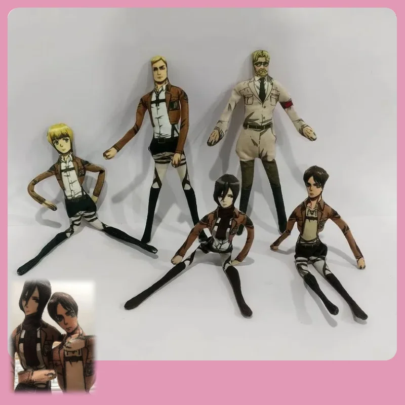 Muñeco de Peluche de Anime Ataque a los Titanes, Figura de Peluche con Alambre de Hierro Flexible, Shingeki No Kyojin, Accesorio Abstracto, Juguete Decorativo