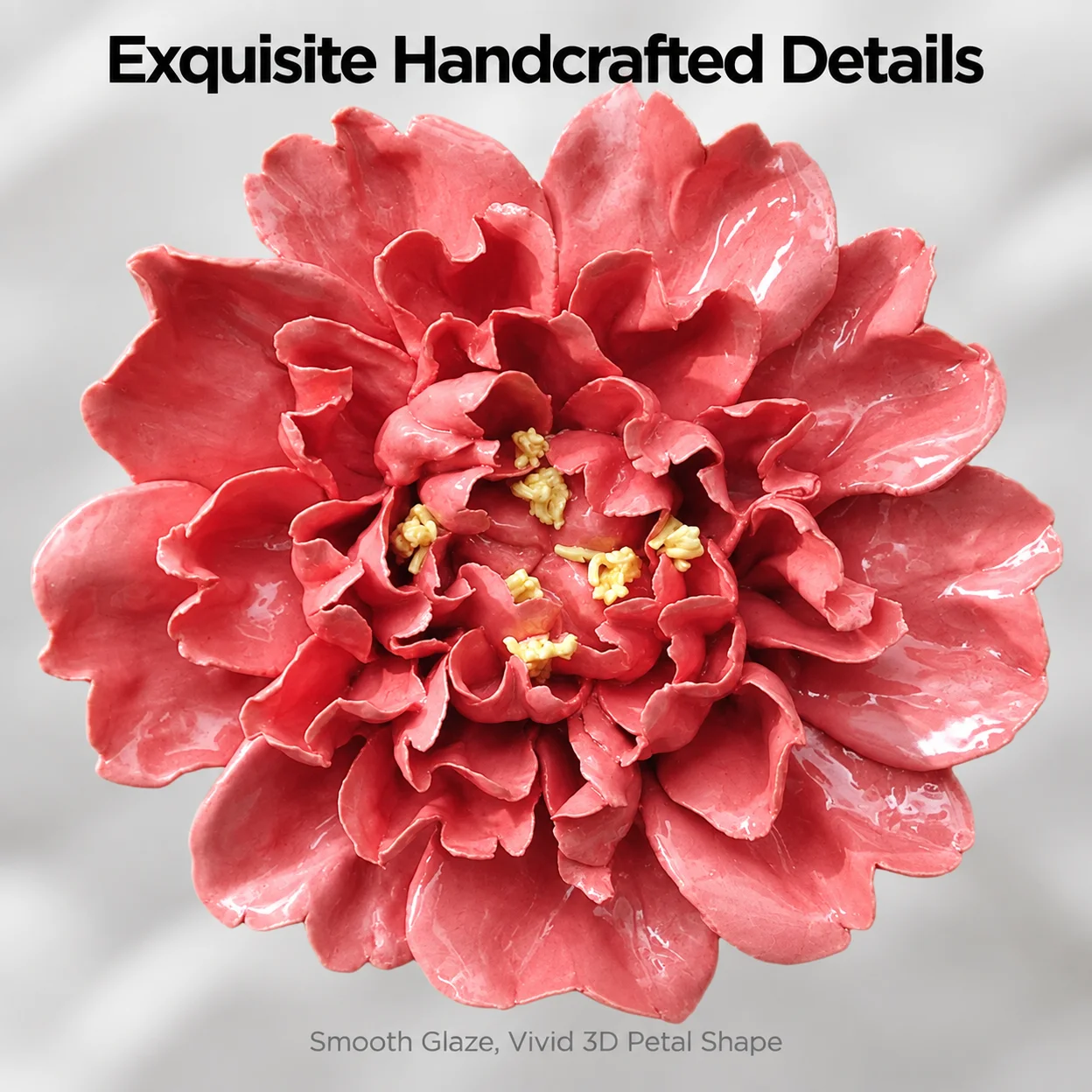 3D Ceramic Flower Wall Decor Creative Floral Wall Art for Living Room Bedroom TV Background Wall Hanging Home Interior Sculpt