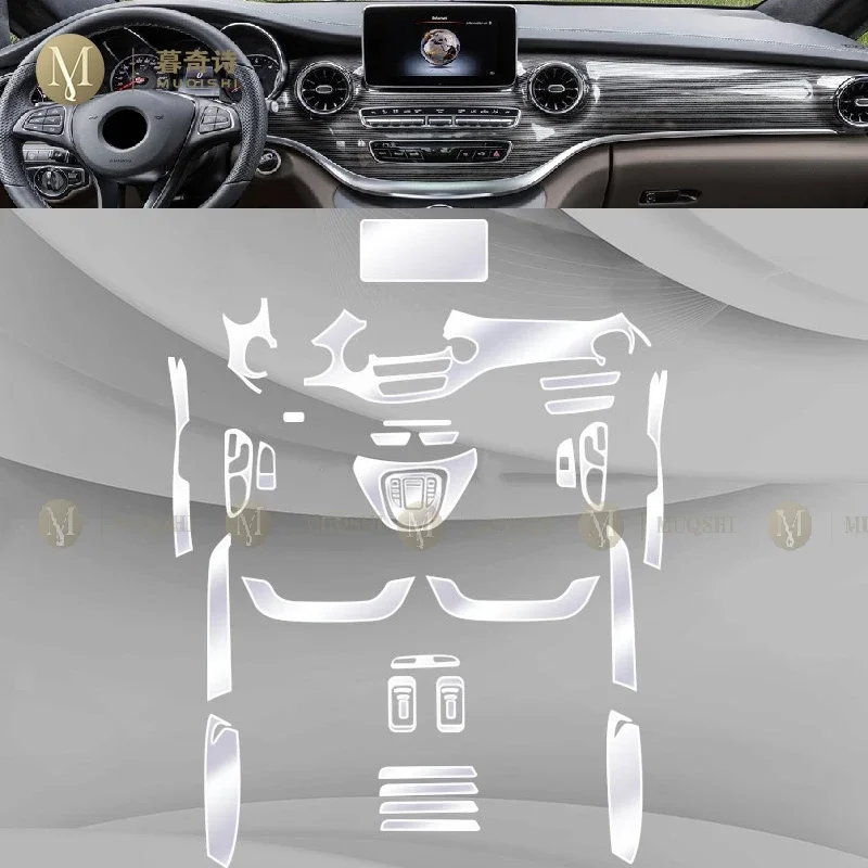 For Mercedes Benz Class-V 2021-2023 Car Interior Center console Transparent/Matte TPU Protective film PPF Anti-scratch Repair