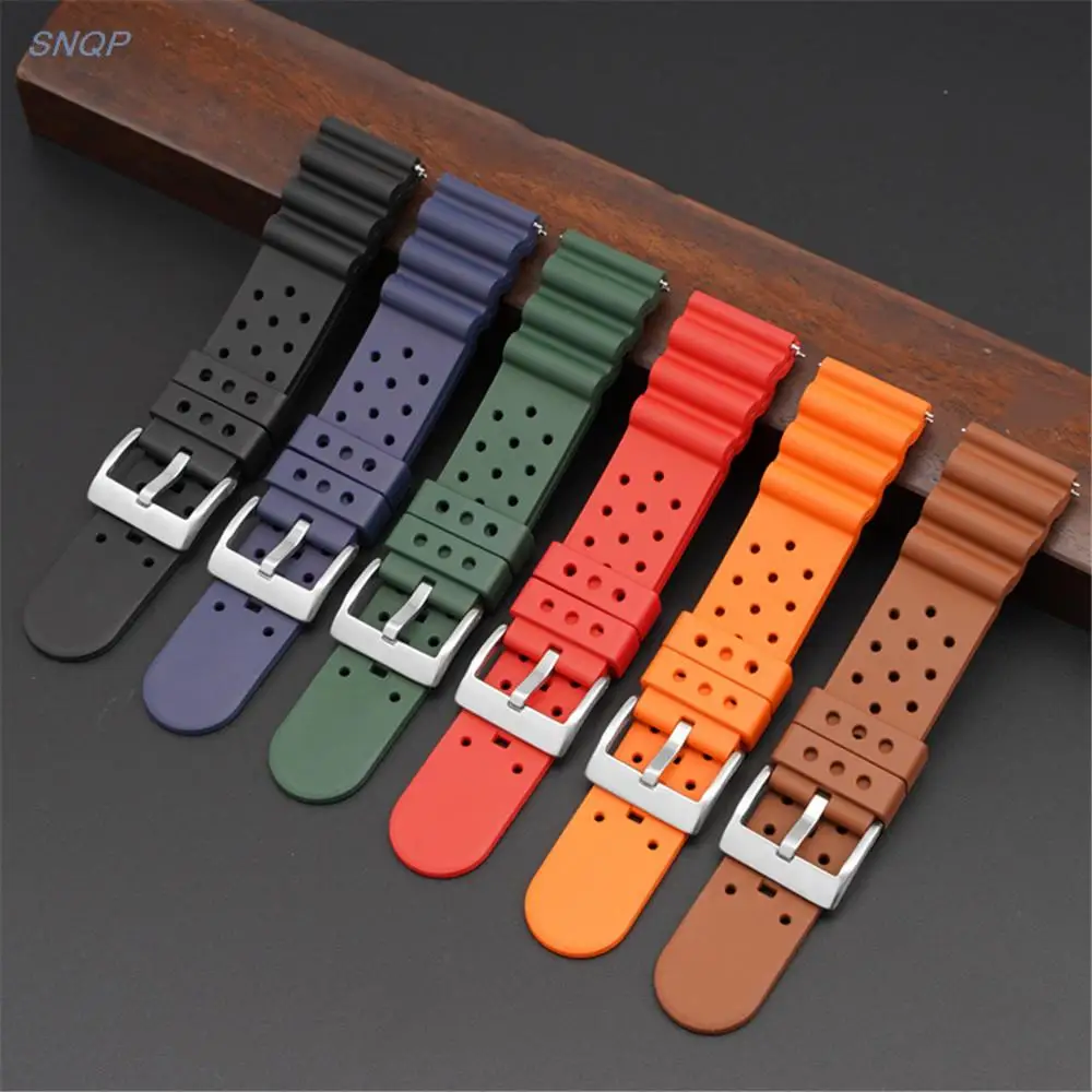 18/20/22mm 24mm Fluorine Rubber Sport Diving Quick Release Watch Band Bracelet for Samsung S3 Huawei GT 2e for Seiko Omega Strap