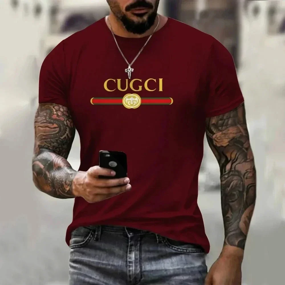 Camiseta con estampado de letras para hombre, camisa informal sencilla a la moda, Camiseta deportiva para hombre, camiseta Extra grande de manga