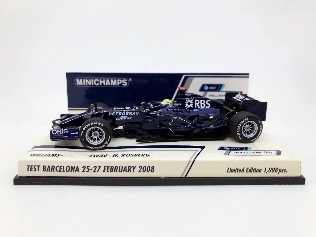 Minichamps 1:43 F1 FW30 2008 Nico Rosberg Test Simulation Limited Edition Resin Metal Static Car Model Toy Gift