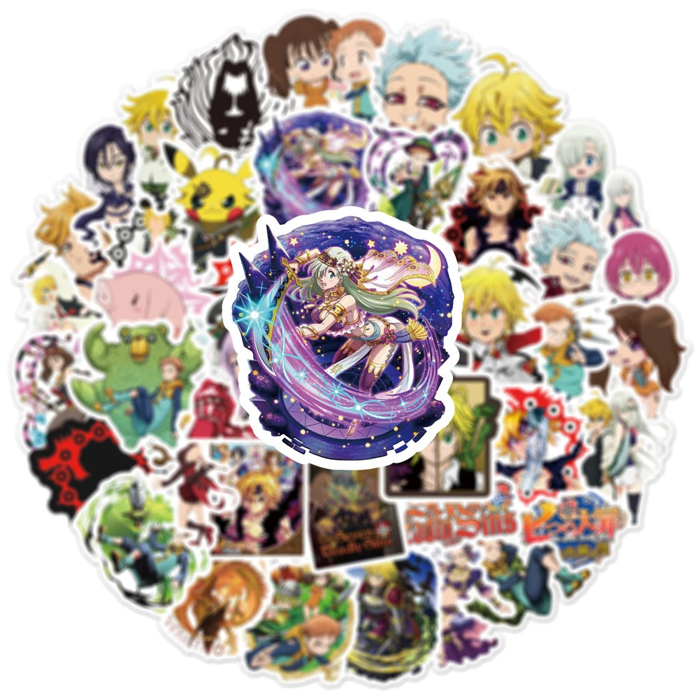 10/30/50pcs Meliodas I Sette Peccati Capitali Adesivi Kawaii Ragazze Elizabeth Liones Adesivo Notebook Bagagli Per Auto Ban Anime Decalcomanie