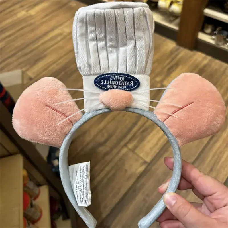Bandeau en peluche mignon de Ratatouille, large bord, oreilles de souris, serre-tête, barrette pour filles, enfants, cadeau de fête d'anniversaire