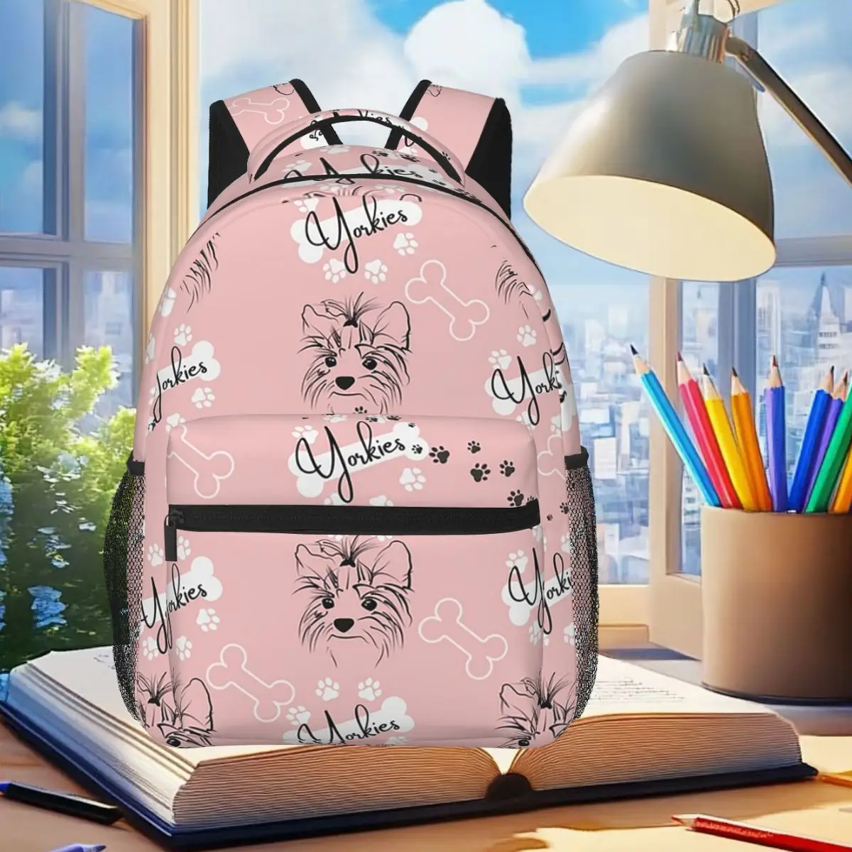 

Inspirational Yorkshire Terrier Backpack Student Boys Girls BookBag Children School Bag Laptop Shoulder Bags for Men Women