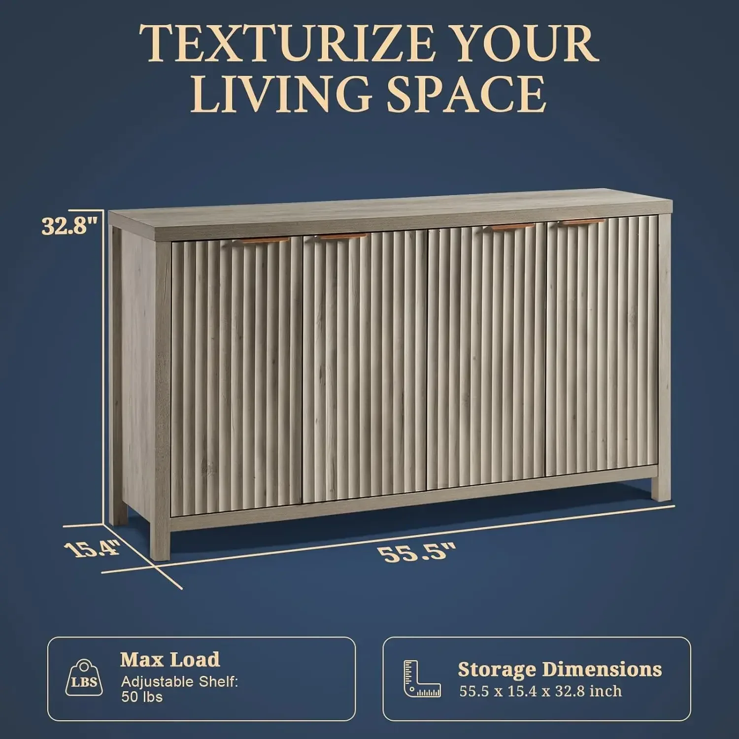 [وصول جديد، سعر مخفض! ]بوفيه كبير لخزانة التخزين المقلية مع أرفف قابلة للتعديل، وحدة تحكم خزانة مميزة Ca