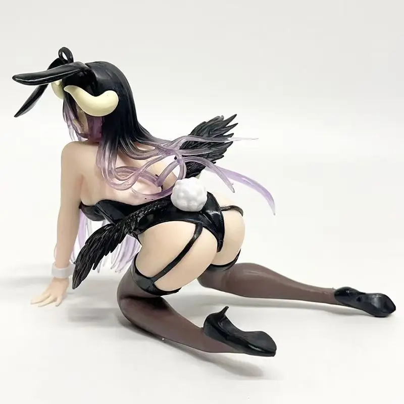 1-3pcs 11cm anime overlord figure albedo rabbit girl kneeling anime model toys gifts collection decoration ornaments pvc