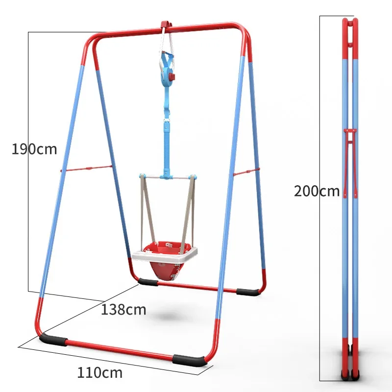 높이 조절식 아기 스윙 바운싱 의자, 유아 실내 다기능 행잉 시트 장난감, 점프 피트니스 프레임, 워킹 벨트