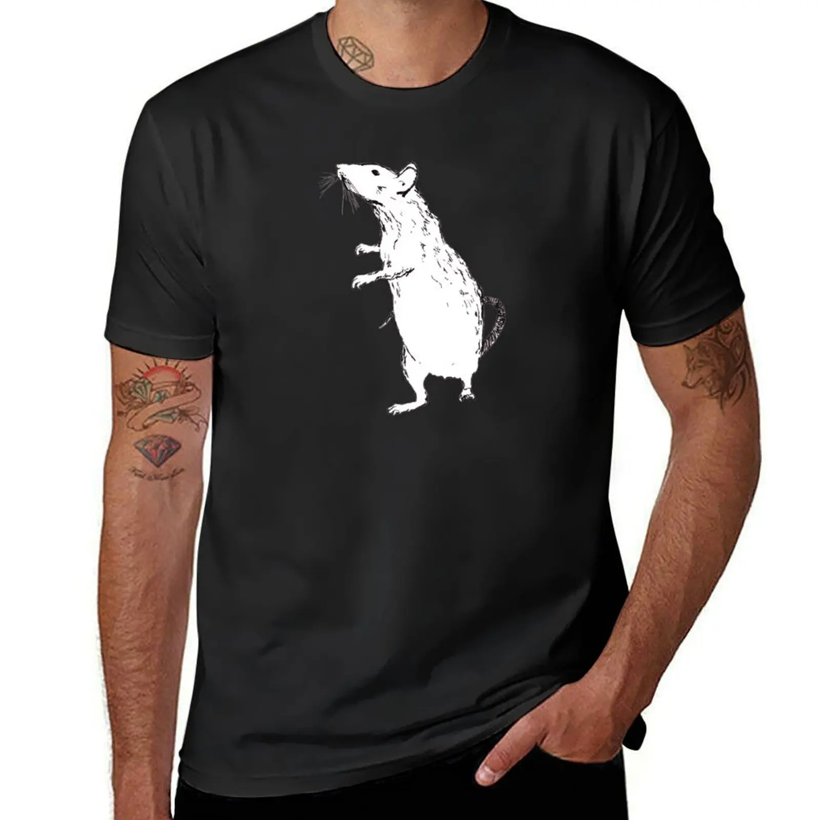 

Adorable rat T-Shirt customizeds sweat plain anime clothes mens cotton t shirts