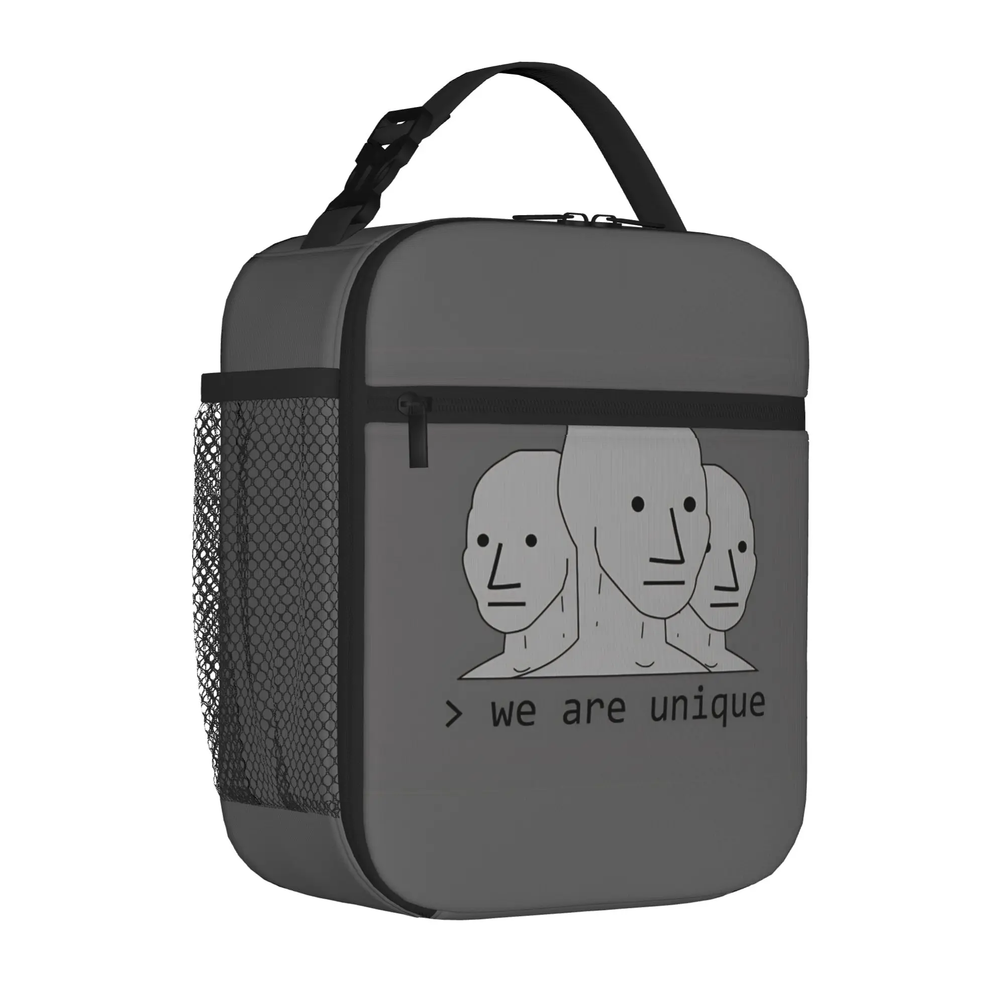 1 Piece For Students Food Container We Are Unique NPC Portable Pocket Wojak Zipper Closure Aluminum Foil Food Pouch For Travel