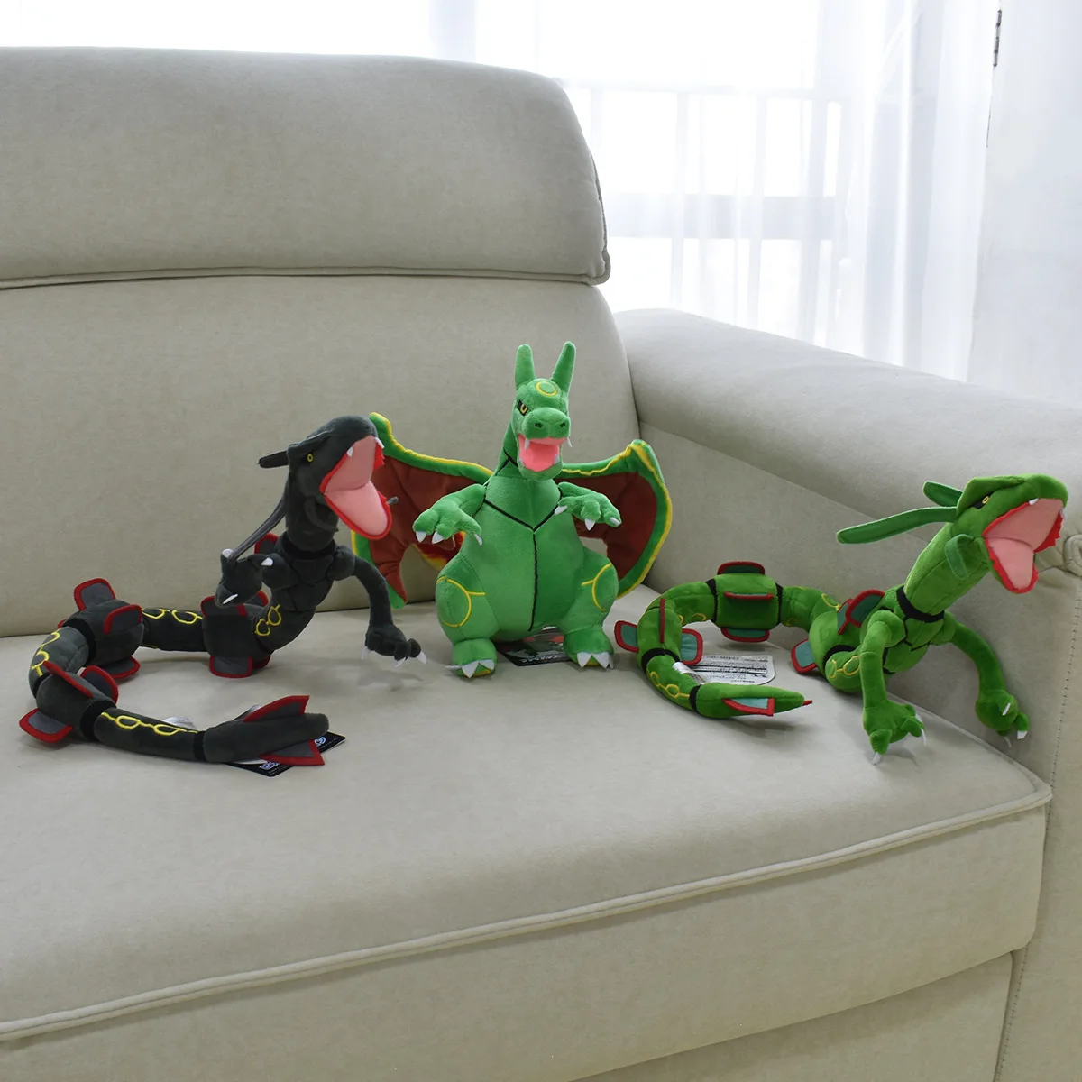 75cm Pokemon Sky Dragon Plush Doll Cartoon Anime Rayquaza Plush Toys Soft Stuffed Kawaii Dragon Doll Birthday Gift