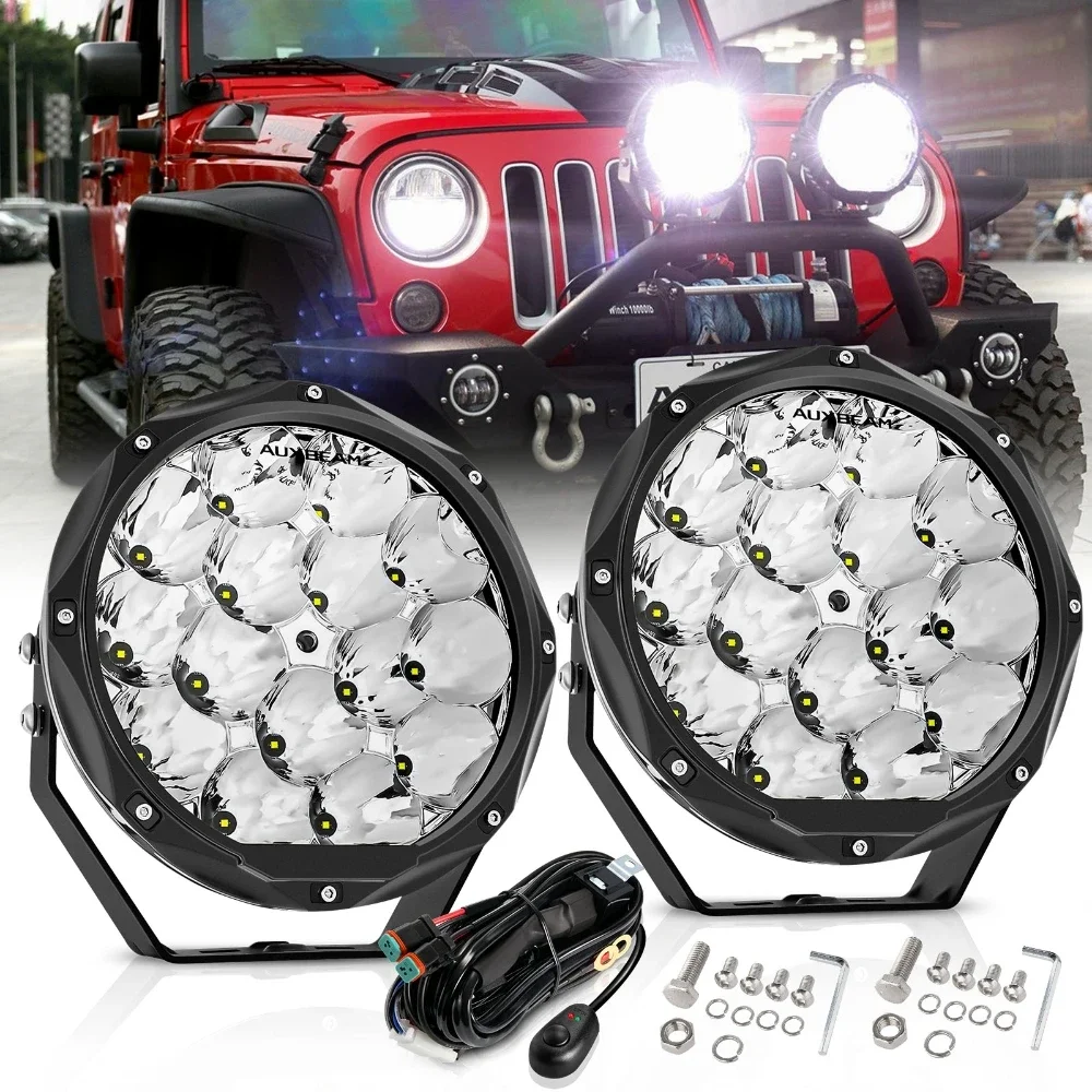 Auxbeam 8.5 inch Offroad LED Driving Work Light Fog Spot Light 150W 12000 lm 6000K White SUV Projector Lamp IP68 Waterproof