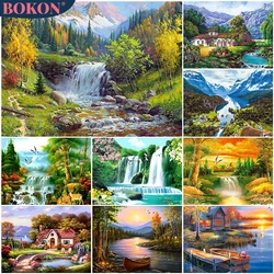 5D DIY Diamond Painting Waterfall Scenery Full Square/Round Drill Embroidery Mosaic Art Picture Cross Stitch Kit Decoration Gift