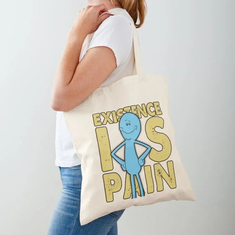 

Existence Is Pain - Mr Meeseeks Tote Bag bag for beach custom fabric bag Women's tote canvas bags