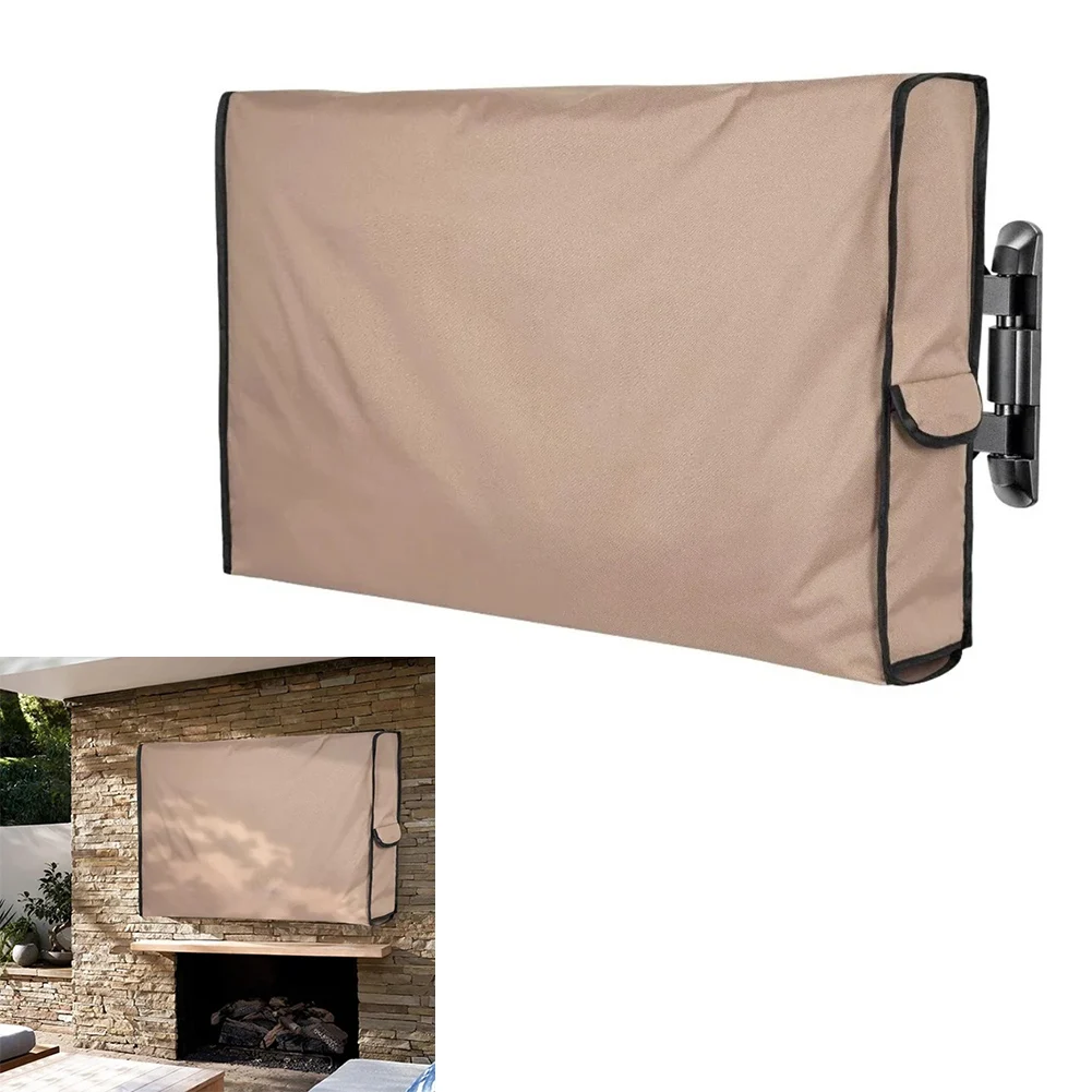 غطاء تلفزيون خارجي عالي التحمل 210D مقاوم للماء والغبار يوفر حماية كاملة وجيب تخزين عن بعد #5