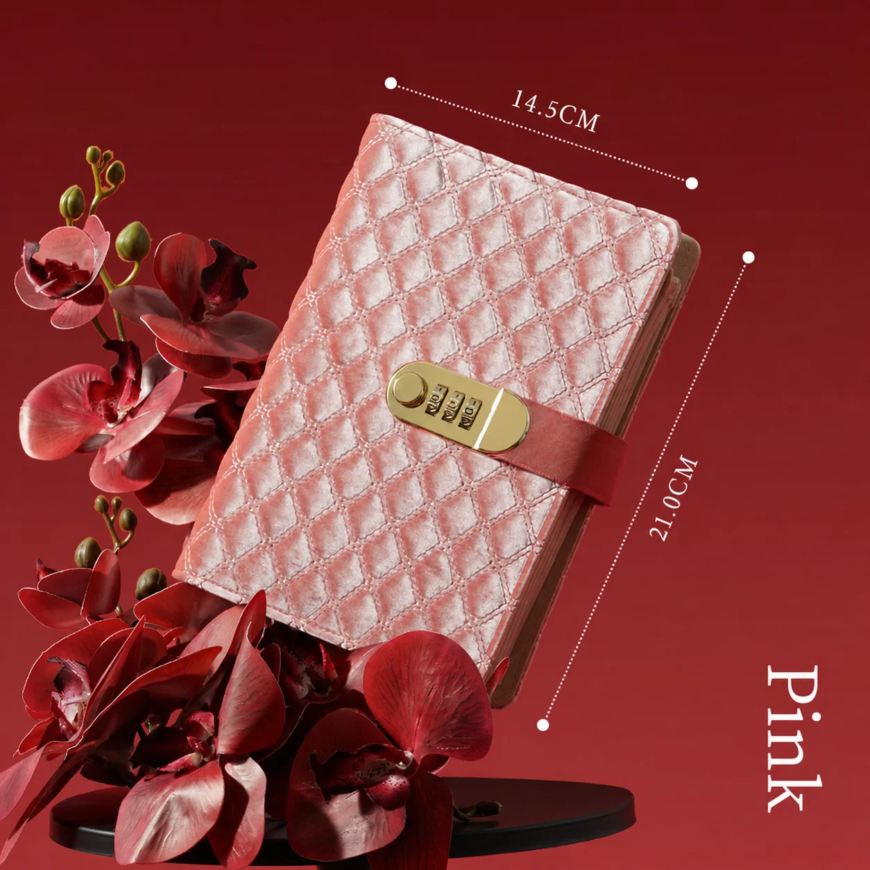 Luxury Combination Lock Portable Velvet Jewelry Storage Album& 5 Removable Zipper Clear Pockets Page For Bangle Storage Booklet