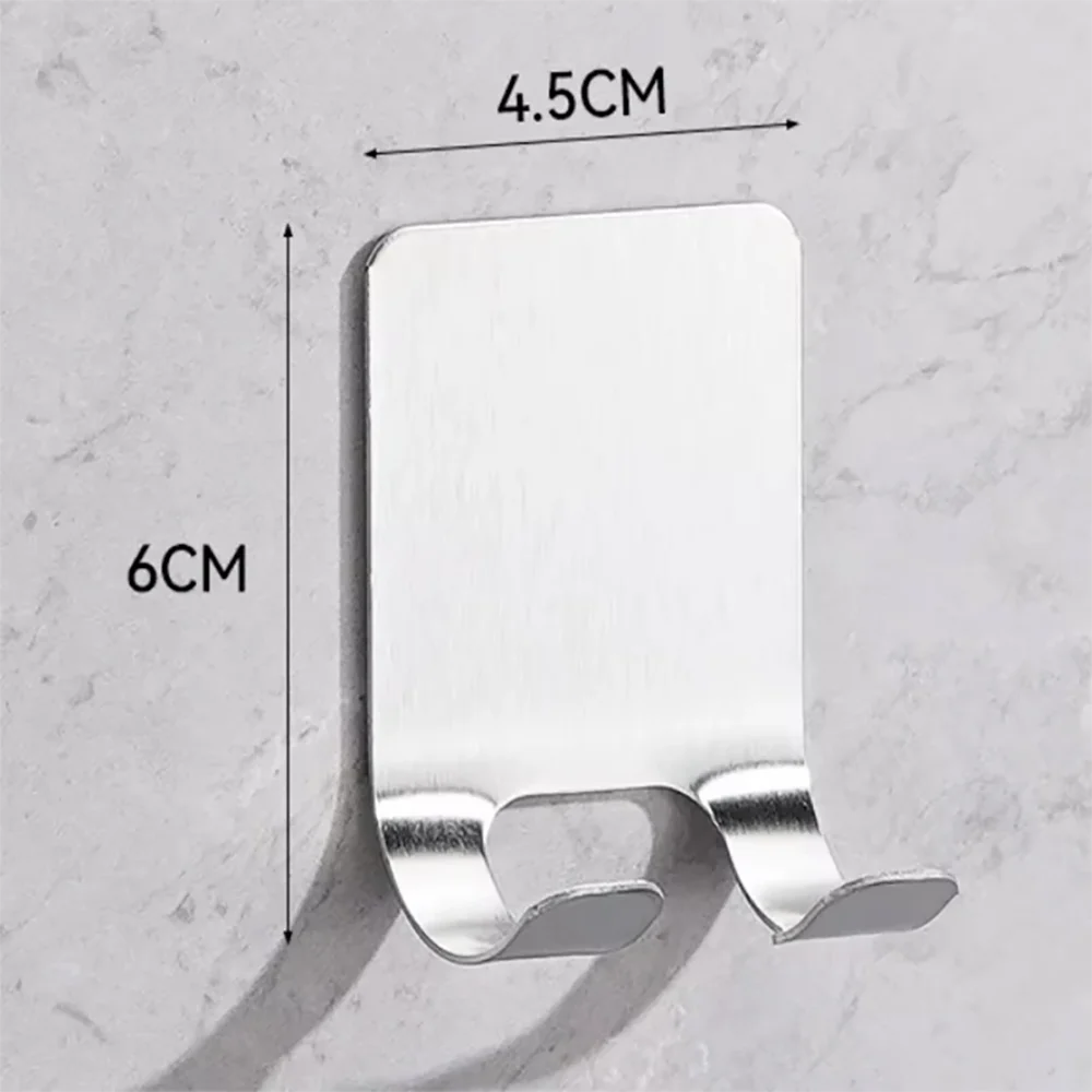 

2pcs Strong Adhesive Hooks Bathroom Razor Holder No-Punch Stainless Steel Men Shaving Shaver Razor Stand for Home Organization