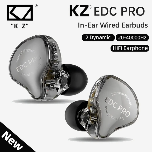 KZ EDC Pro インイヤーモニター、HiFi ステレオ IEM 有線ノイズ分離スポーツ、ミュージシャンオーディオファン向け