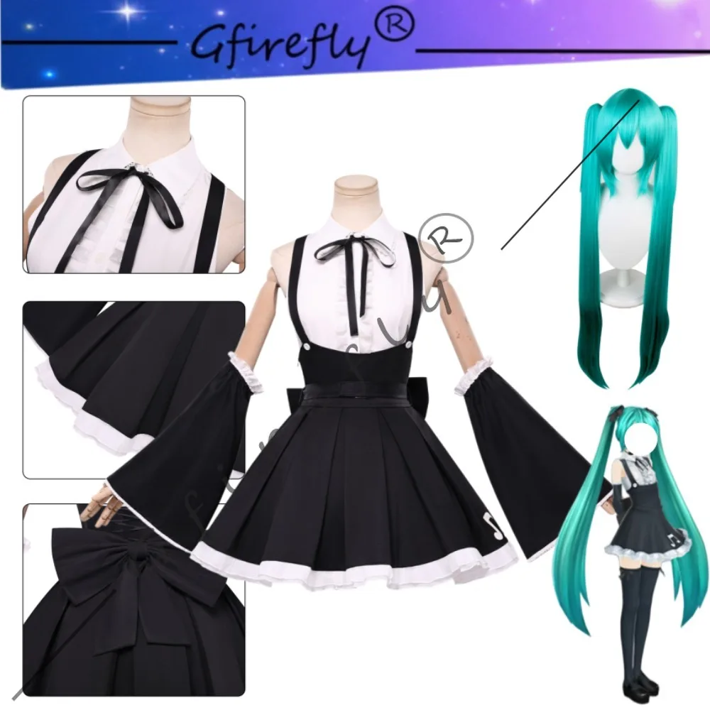 mikuuu-ヴィンテージゴシックコスプレ衣装黒白フルセット大人女性ハロウィンコミコンボーカロイドステージパフォーマンス衣装