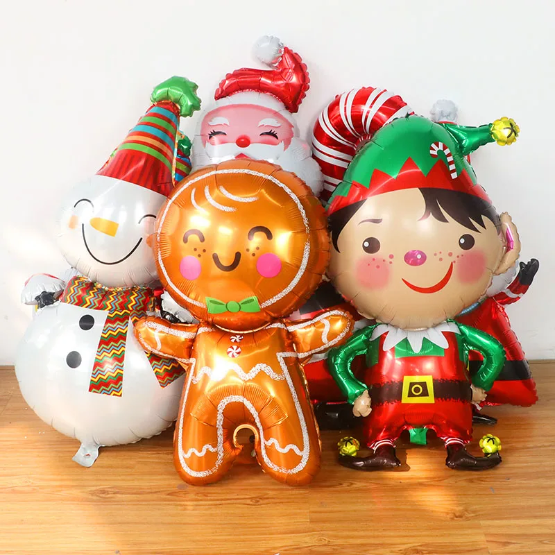 

Foil Christmas Balloon Elk Snowman Santa Claus Gingerbread Man Xmas Tree Snowflake Ballon Merry Christmas Decoration 2022 Globos