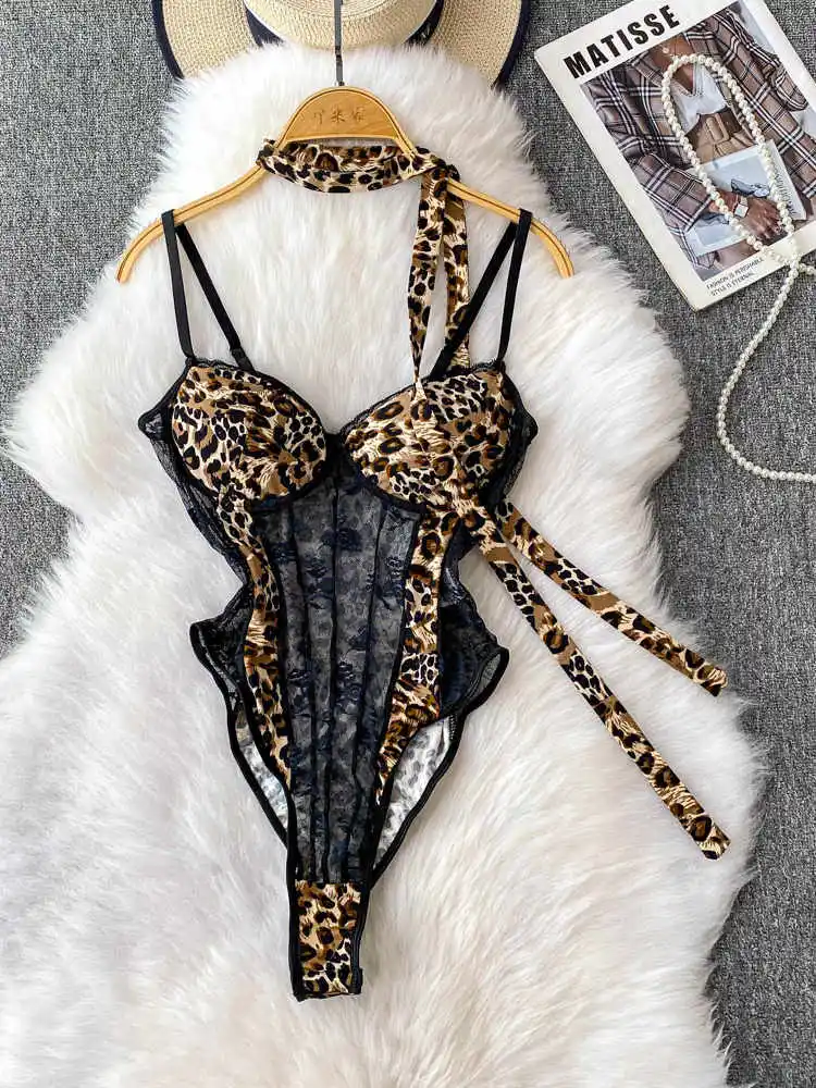 

Женские леопардовые комбинезоны, комбинезоны с открытыми плечами Y2k, кружевные комбинезоны без рукавов, винтажные экзотические сексуальные комбинезоны 90-х годов, кокетная одежда