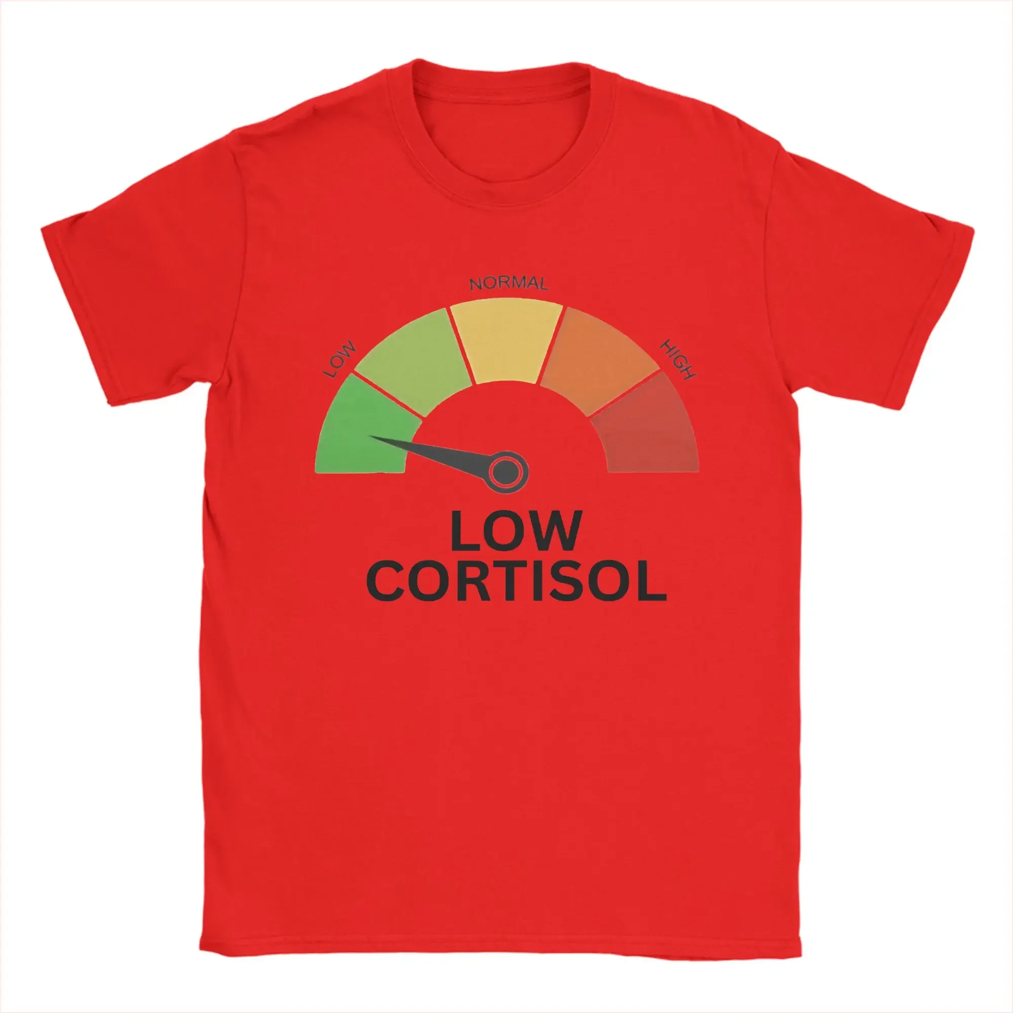 Low Cortisol Level Meme T-Shirt, Strand-T-Shirts für Herren, trendiges, cooles, lässiges T-Shirt mit kurzen Ärmeln, Y2K Fun Tops – Detail 3
