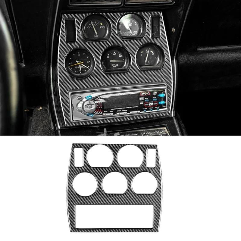 

Real Carbon Fiber For Corvette C3 1968-1982 Car Center Console Panel Cover Trim Interior Replacement