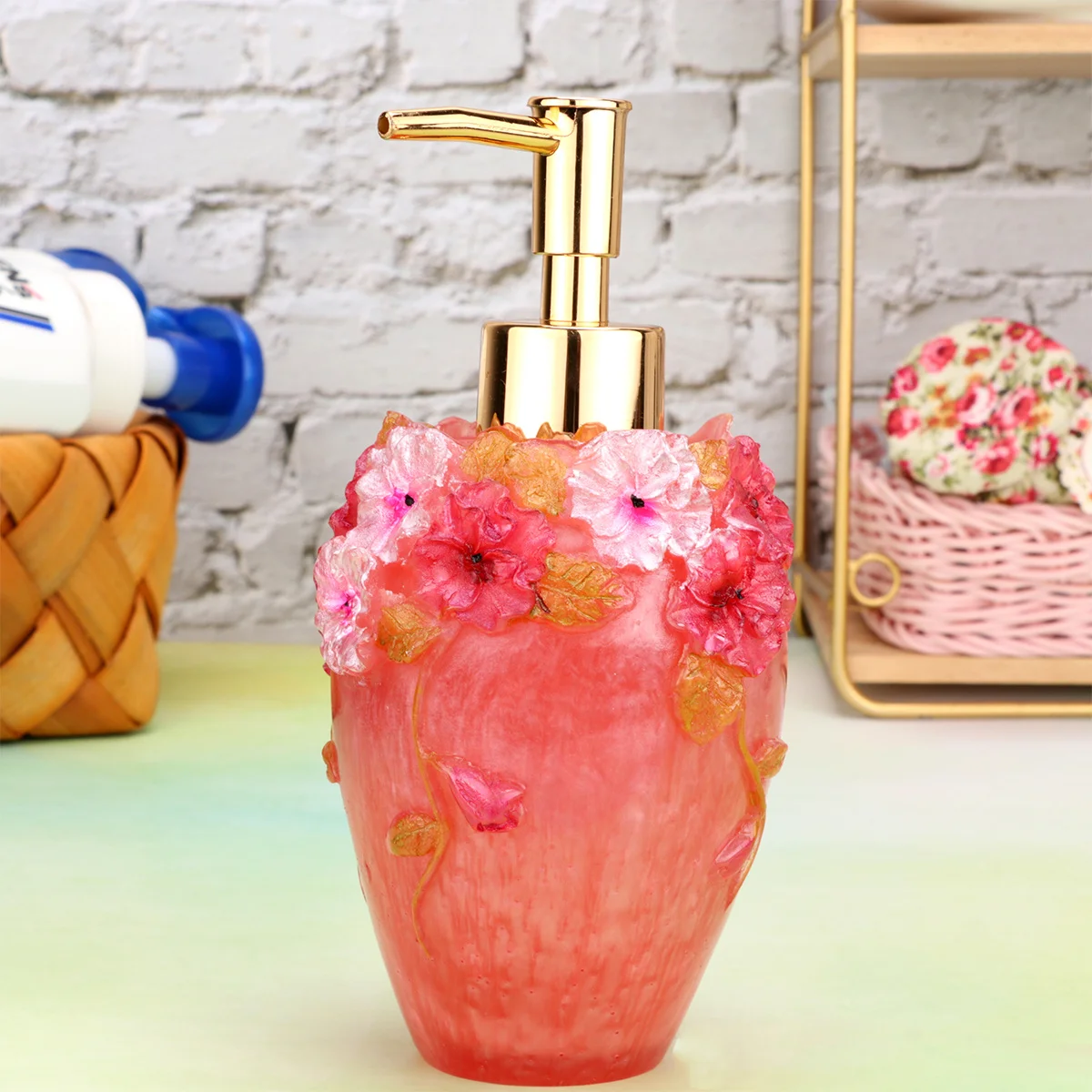 300Ml Europese Stijl Hervulbare Lege Pompfles Voor Body Wash Shampoo Lotion Draagbare Hars Dispenser Handzeep Container